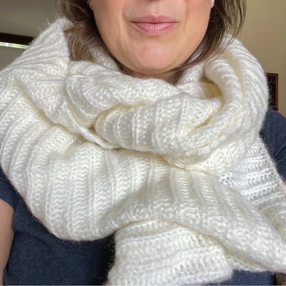 Merona White Chunky Knit Infinity Scarf